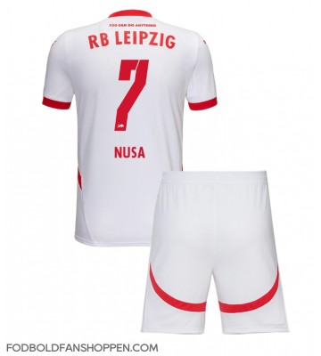 RB Leipzig Antonio Nusa #7 Hjemmebanetrøje Børn 2024-25 Kortærmet (+ Korte bukser)
